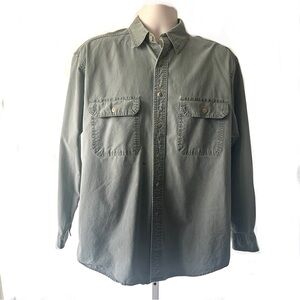 LL Bean Mens Sz  M Reg Sun Washed Canvas Green Worn & Slightly Trashed Workwear